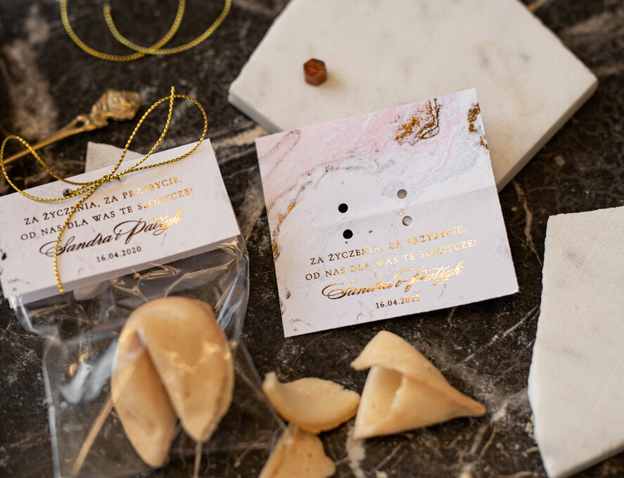 Podziękowania dla Gości Weselnych Ciasteczka z wróżbą podziękowania podarunki dla gości weselnych, ciastko z wróżbą4