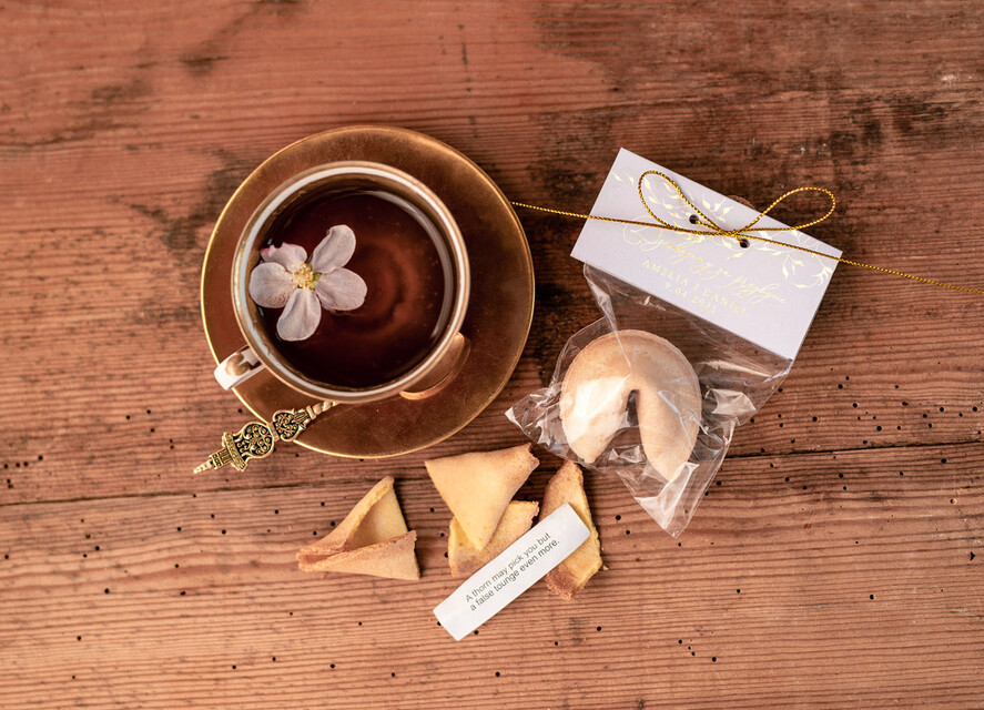 Podziękowania dla Gości Weselnych Ciasteczka z wróżbą personalizowane podziękowania dla gości weselnych, chińskie ciasteczko z wróżbą i dedykacją0