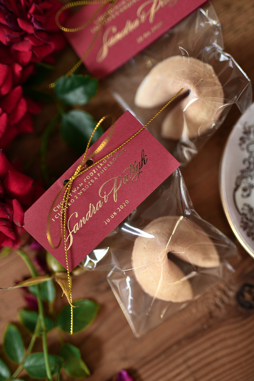 Podziękowania dla Gości Weselnych Ciasteczka z wróżbą podarunki dla gości weselnych, chińskie ciasteczko2