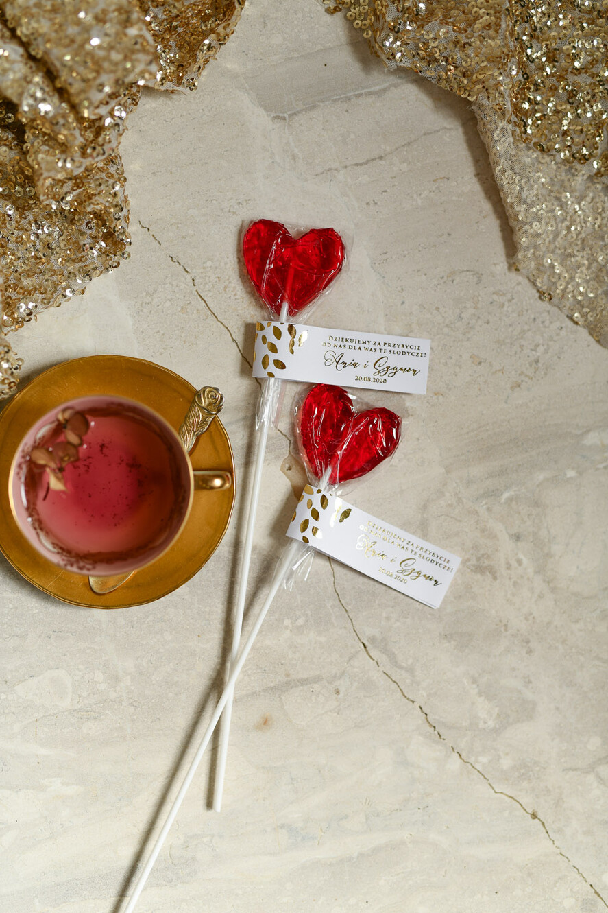 Podziękowania dla Gości Weselnych Lizaki upominki podziękowania za przybycie po ślubie słodki poczęstunek   1