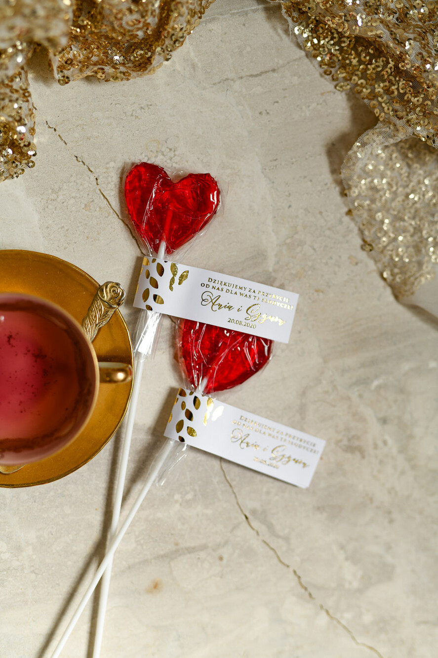 Podziękowania dla Gości Weselnych Lizaki upominki podziękowania za przybycie po ślubie słodki poczęstunek   3