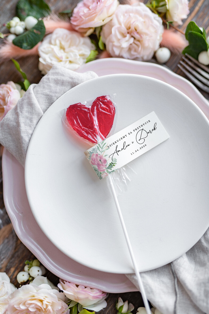 Podziękowania dla Gości Weselnych Lizaki upominki podziękowania za przybycie po ślubie słodkie zaskoczenie   0