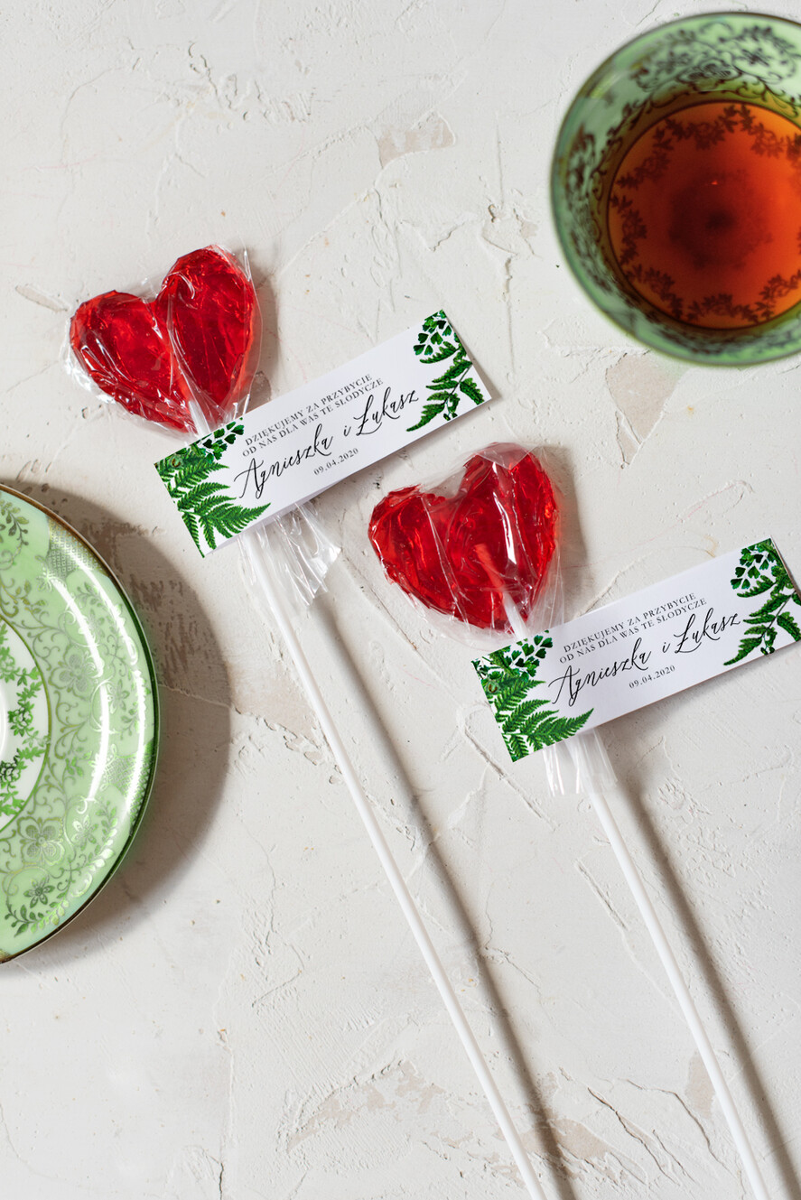 Podziękowania dla Gości Weselnych Lizaki ślubne upominki dla gości spersonalizowane łakocie   0