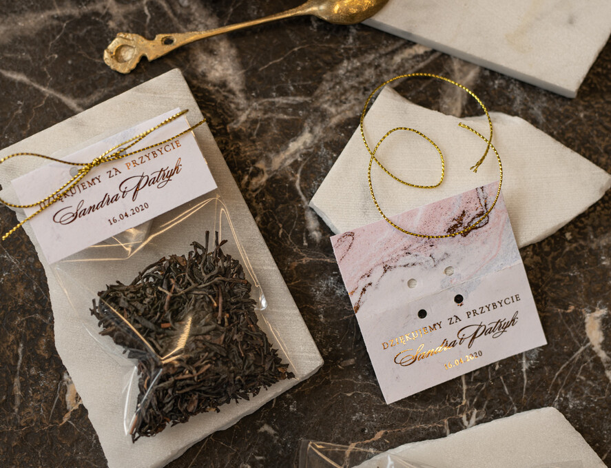 Podziękowania dla Gości Weselnych Saszetki prezenty dla gości weselnych  torebka saszetka z herbatą    1
