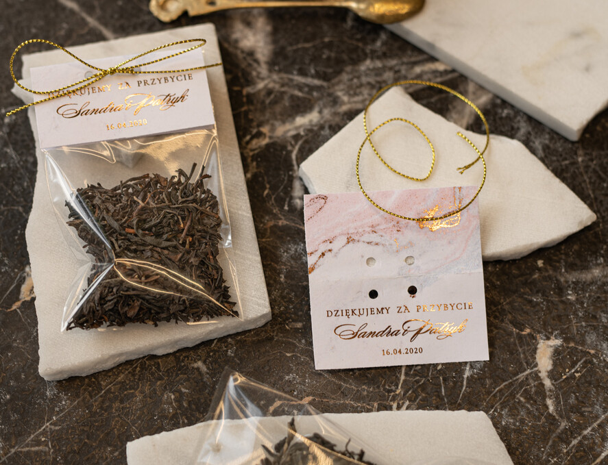 Podziękowania dla Gości Weselnych Saszetki prezenty dla gości weselnych  torebka saszetka z herbatą    0