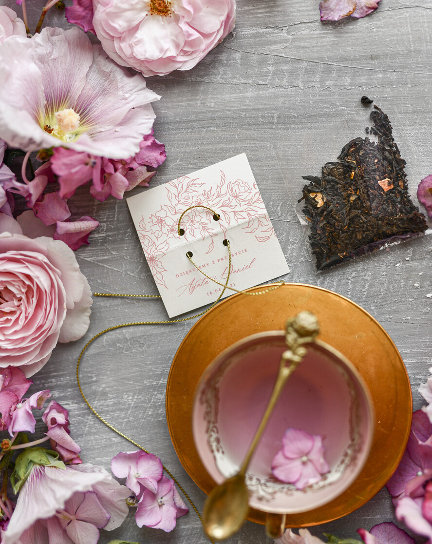 Podziękowania dla Gości Weselnych Saszetki personalizowane podziękowania dla gości weselnych  mala saszetka z kawą lub herbatką    1