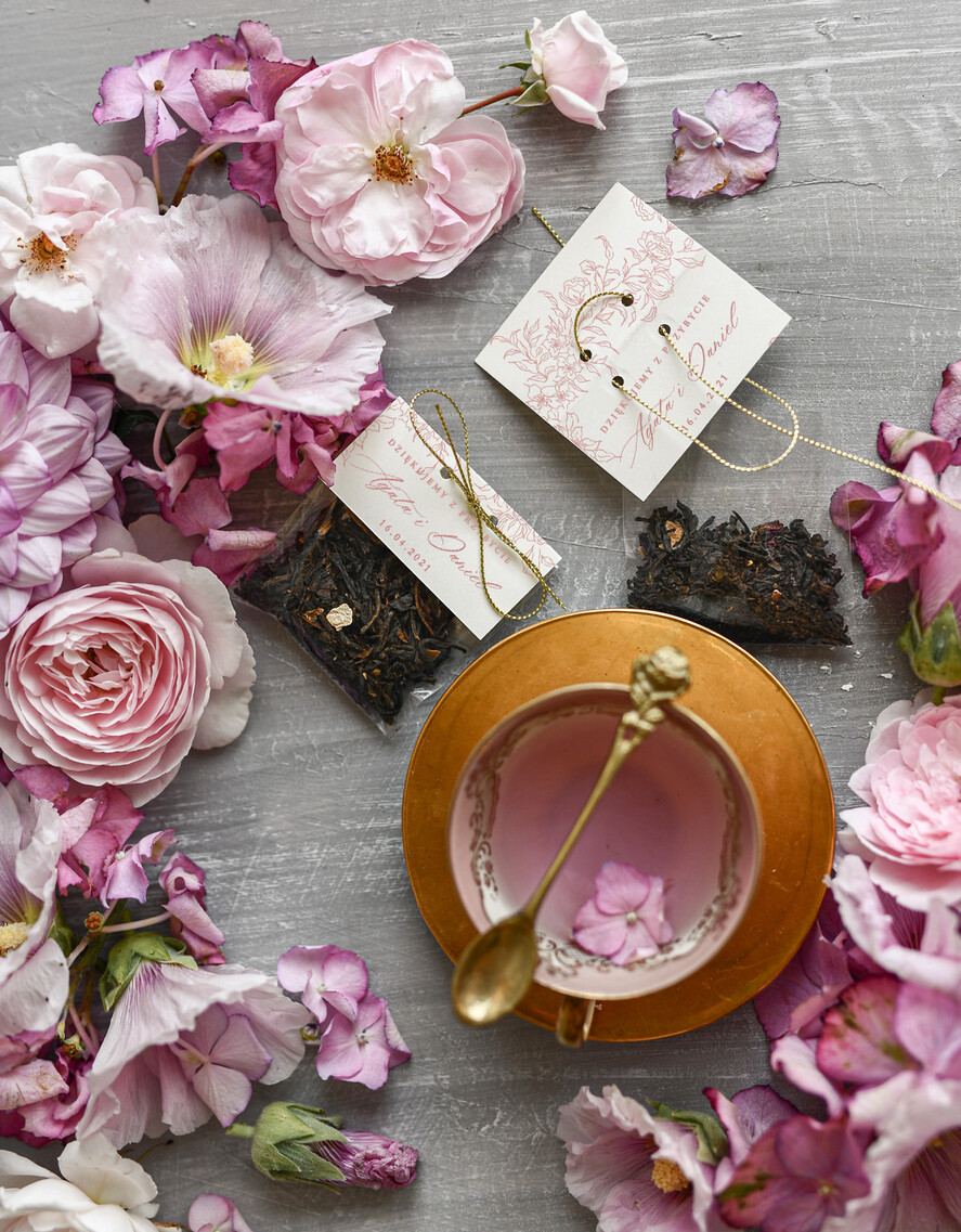 Podziękowania dla Gości Weselnych Saszetki personalizowane podziękowania dla gości weselnych  mala saszetka z kawą lub herbatką    0