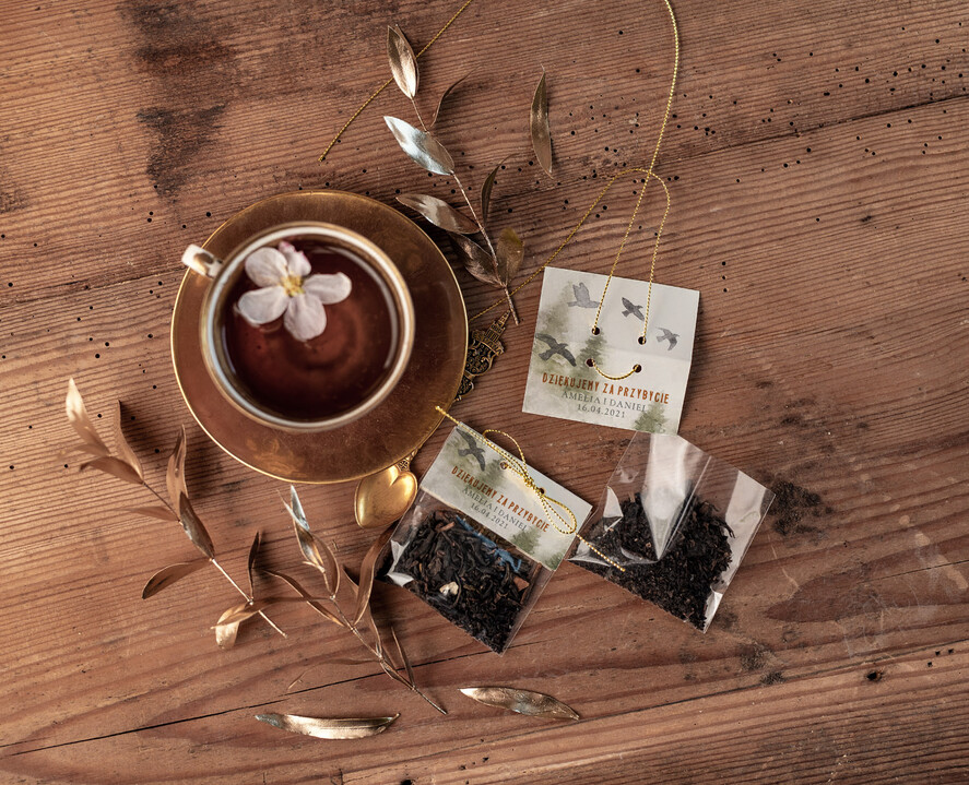 Podziękowania dla Gości Weselnych Saszetki ślubne podziękowania gościom do wyboru kawa lub herbata   0