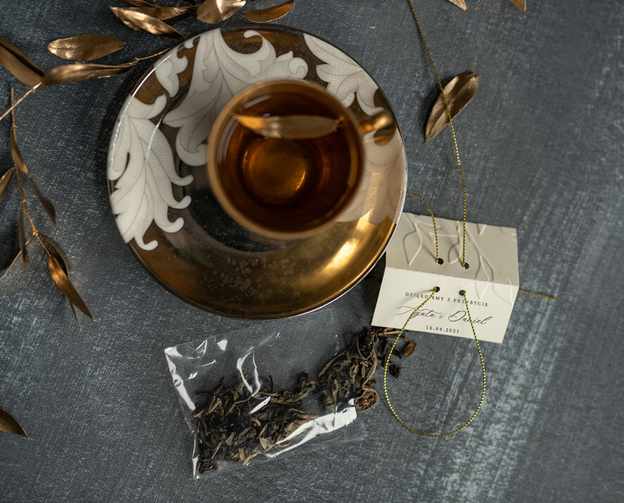 Podziękowania dla Gości Weselnych Saszetki prezenciki podziękowania dla gości weselnych zawierające herbatę lub kawę   1