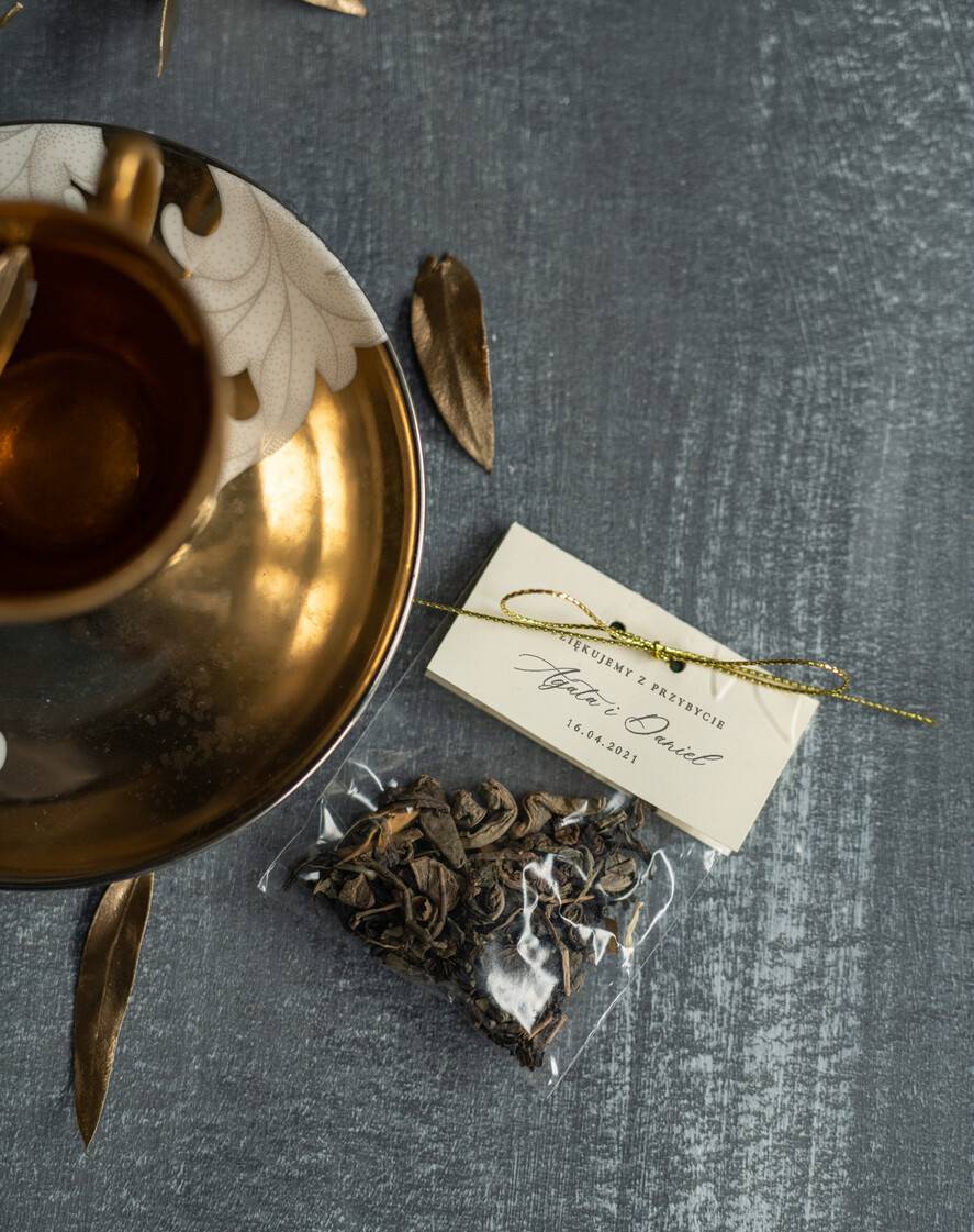 Podziękowania dla Gości Weselnych Saszetki prezenciki podziękowania dla gości weselnych zawierające herbatę lub kawę   3