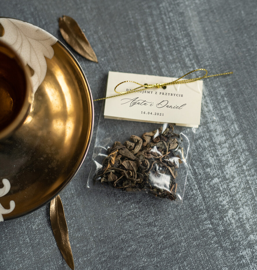 Podziękowania dla Gości Weselnych Saszetki prezenciki podziękowania dla gości weselnych zawierające herbatę lub kawę   0