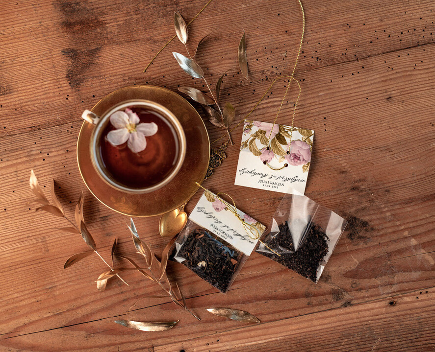 Podziękowania dla Gości Weselnych Saszetki oryginalne podziękowania dla gości w formie smakowitej herbaty   0