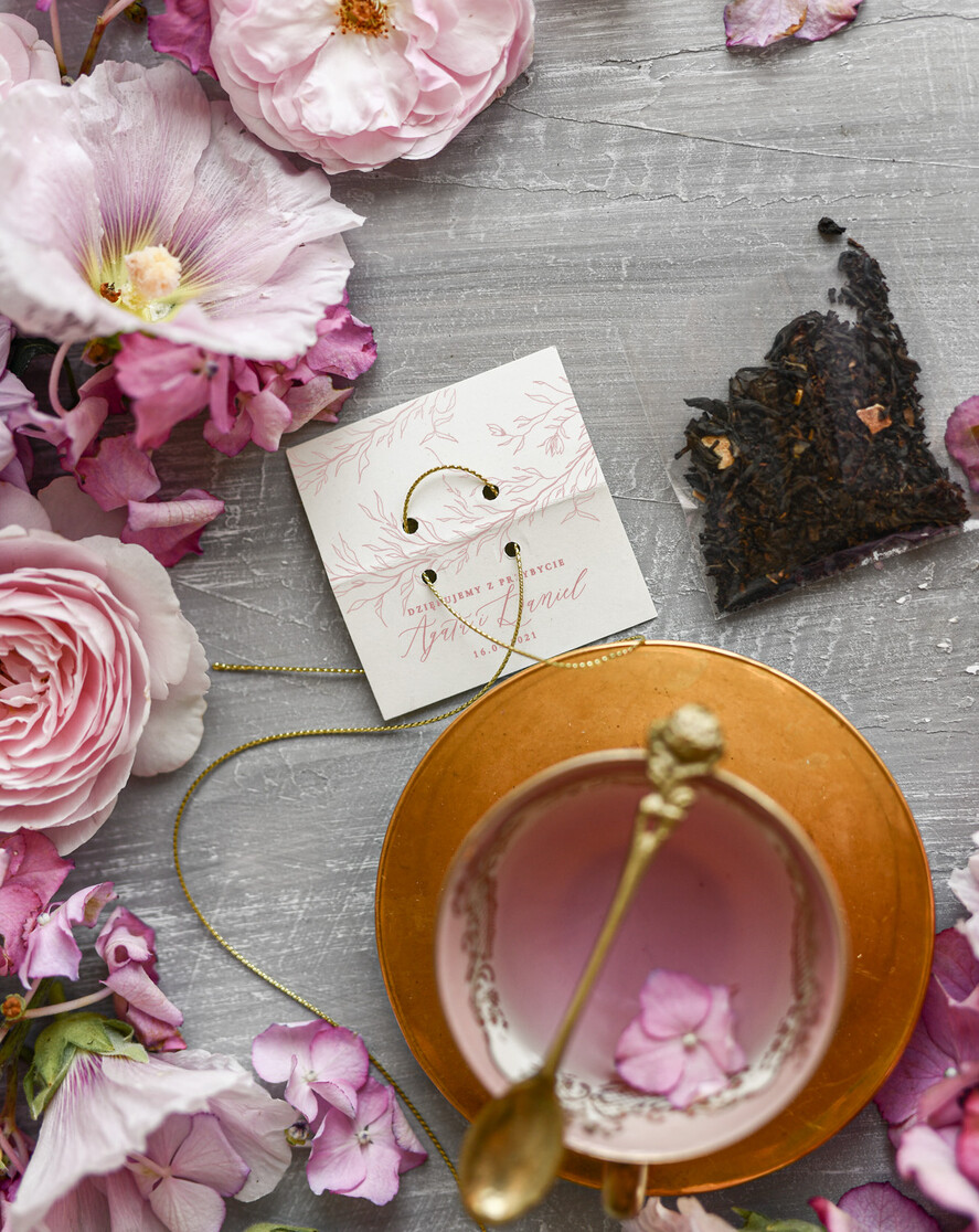 Podziękowania dla Gości Weselnych Saszetki prezenty dla gości weselnych  mała saszetka z herbata    1