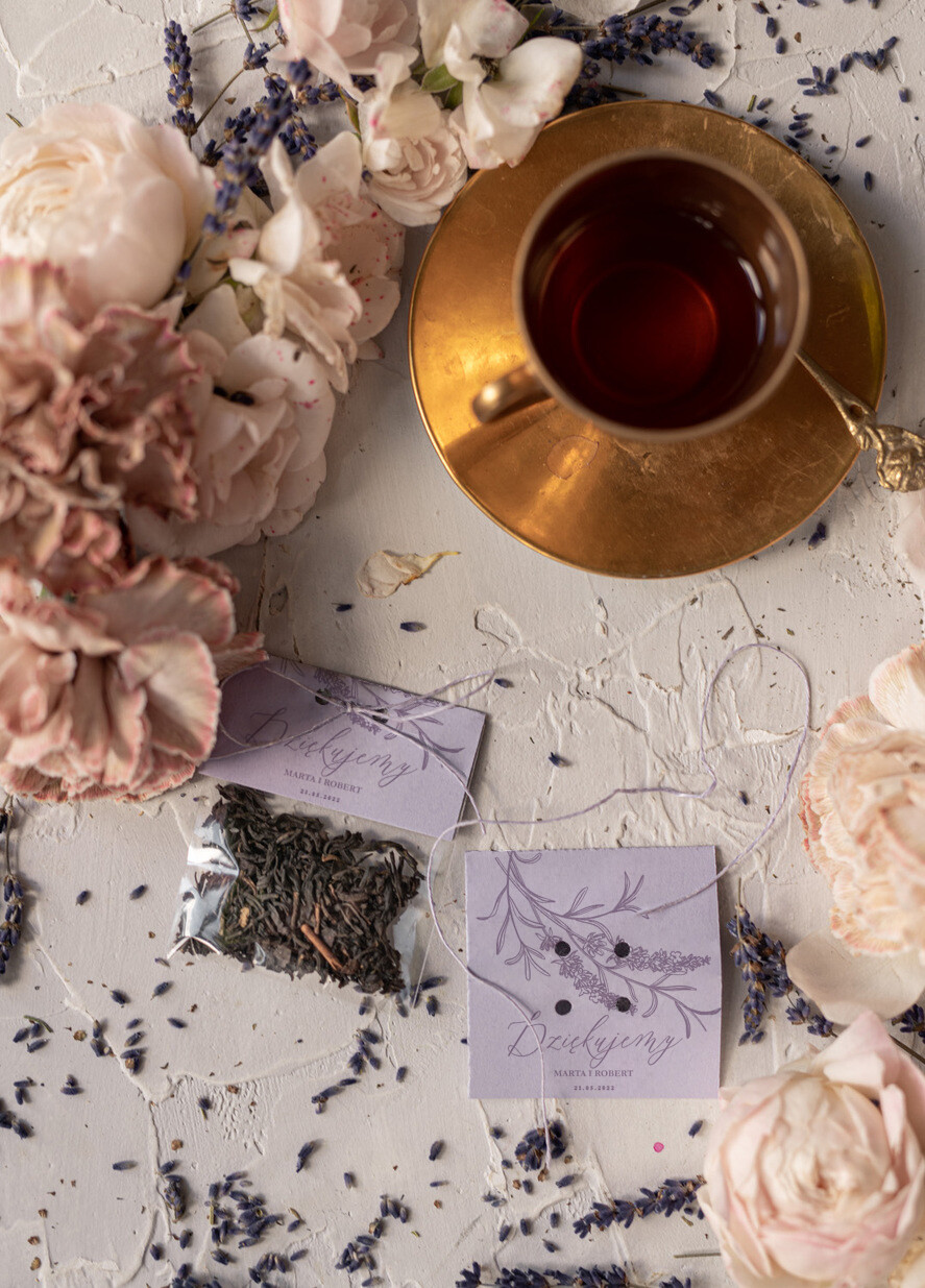 Podziękowania dla Gości Weselnych Saszetki unikatowe podziękowania dla gości  mini herbatka personalizowana    0