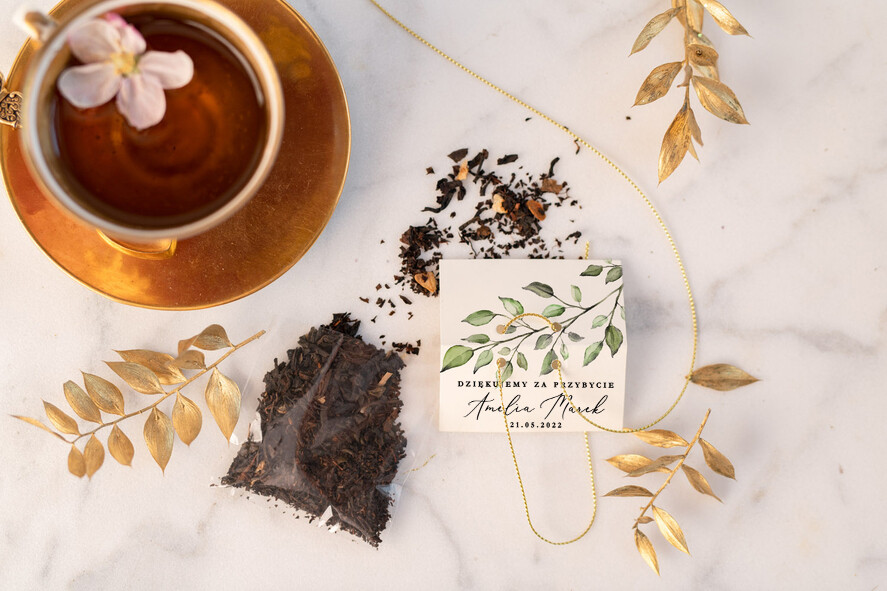 Podziękowania dla Gości Weselnych Saszetki ślubne podziękowania dla gości do wyboru kawa lub herbata   0