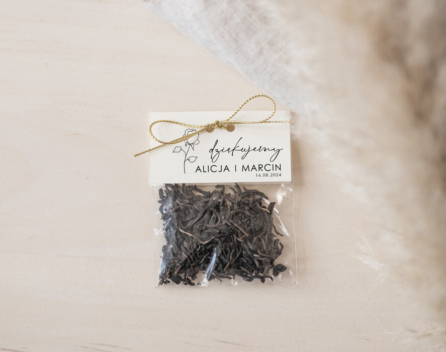 Podziękowania dla Gości Weselnych Saszetki prezenty dla gości weselnych, piękne podziękowania dla gości, mini herbatka z dedykacją, podziękowania dla gości kawa lub herbata 0