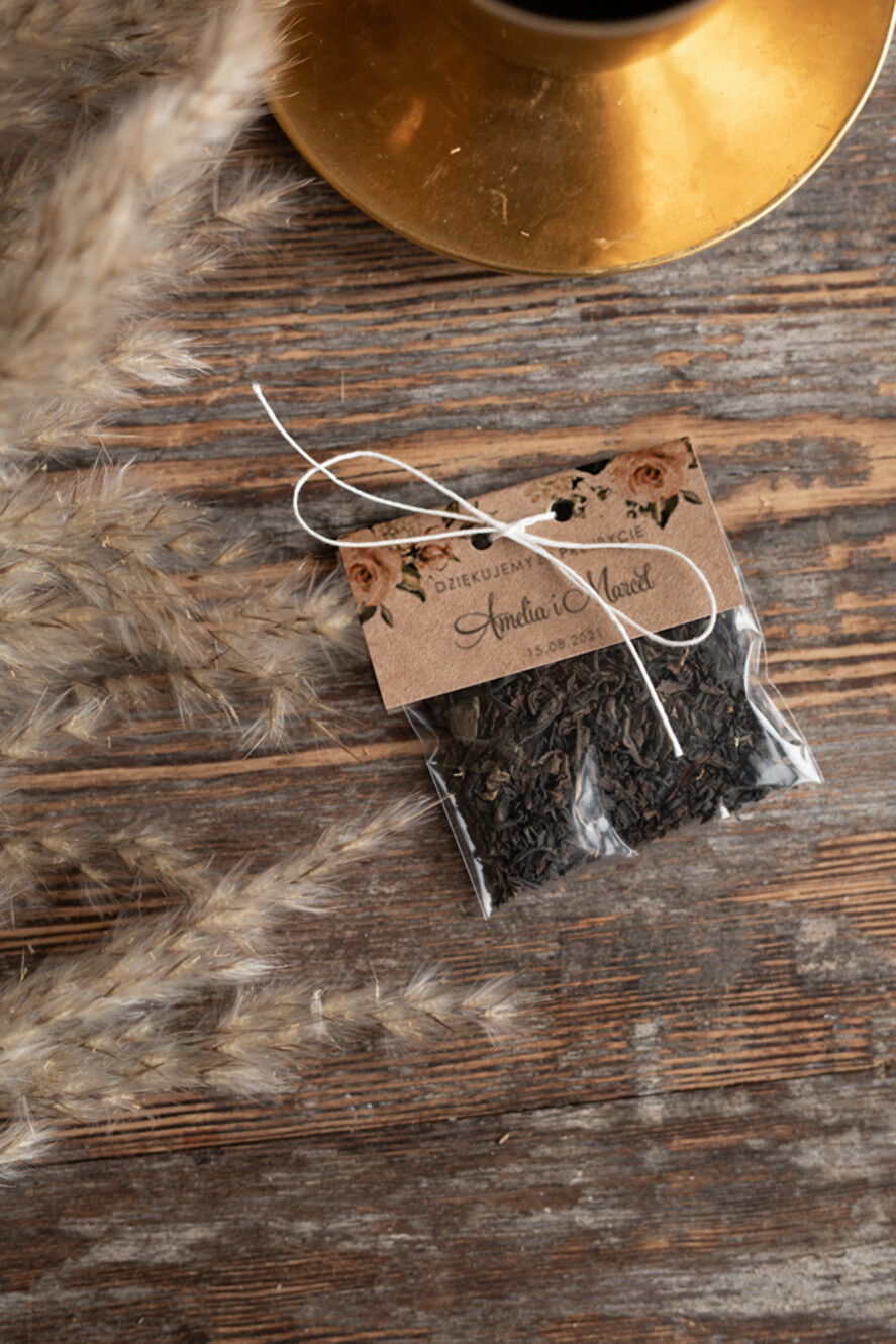 Podziękowania dla Gości Weselnych Saszetki prezenty ślubne dla gości weselnych  torebka saszetka z herbatą    1