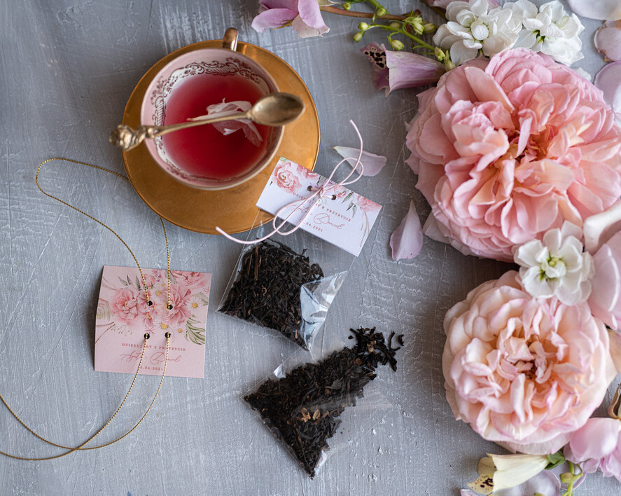 Podziękowania dla Gości Weselnych Saszetki podziękowania dla gości ślubne upominki dla gości do wyboru kawa lub herbata   0