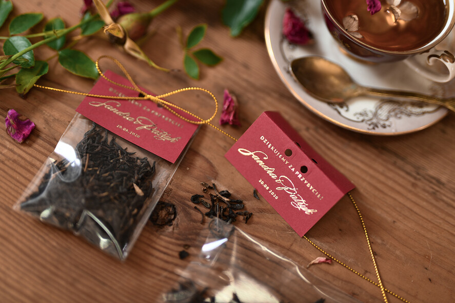 Podziękowania dla Gości Weselnych Saszetki podarunki ślubne dla gości weselnych w formie smakowitej herbaty   3