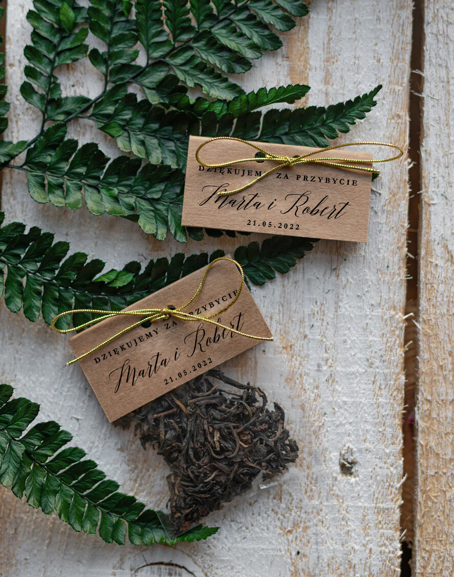 Podziękowania dla Gości Weselnych Saszetki prezenty ślubne dla gości weselnych torebeczka z kawą lub herbatką    0