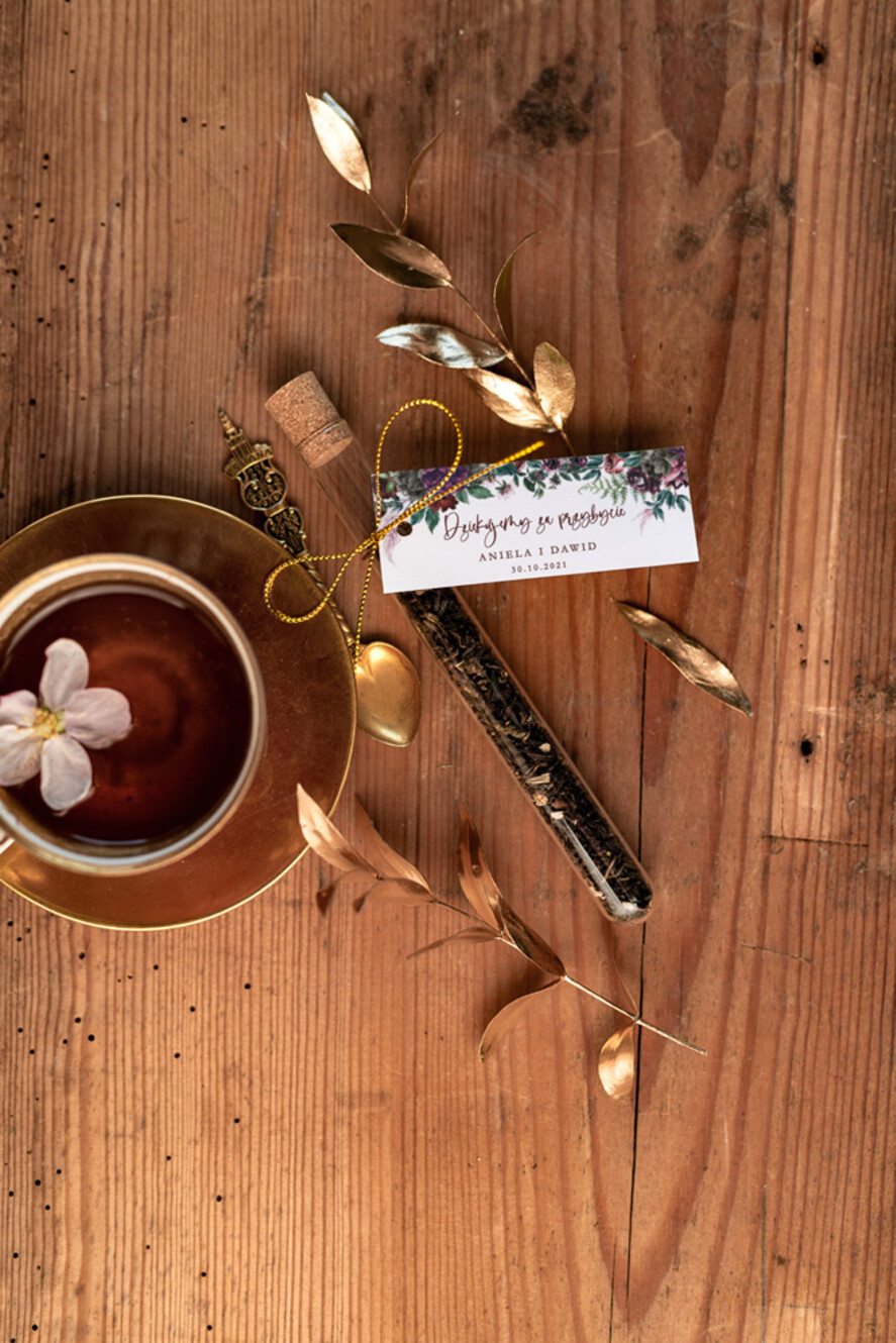 Podziękowania dla Gości Weselnych Fiolki pamiątki dla gości weselnych  herbata w fiolce szklanej    0