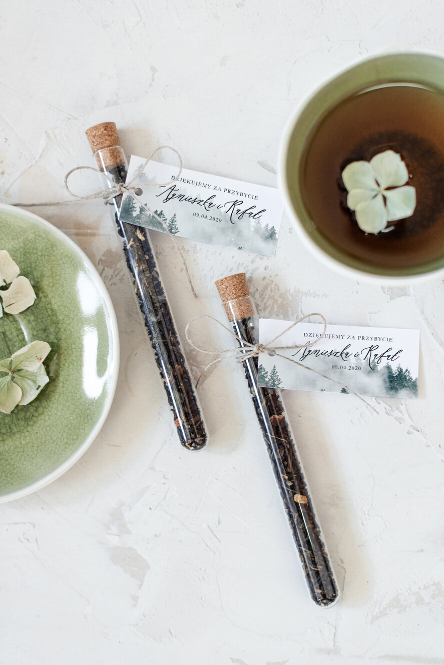 Podziękowania dla Gości Weselnych Fiolki podziękowania dla gości po weselu w postaci herbaty zapewnią miłe chwilę   0