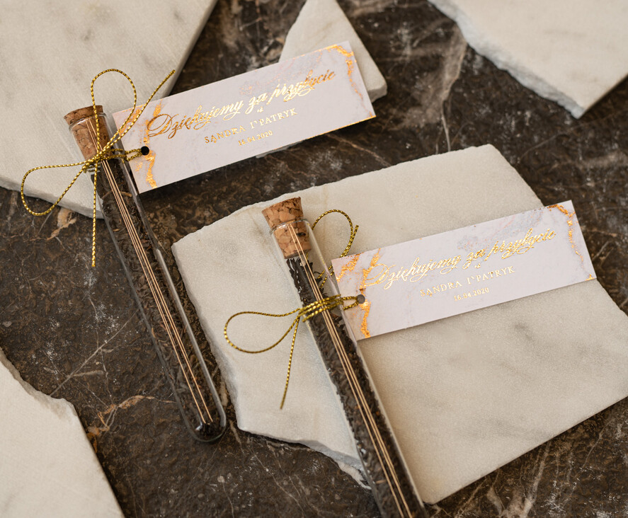 Podziękowania dla Gości Weselnych Fiolki podziekowania dla gosci weselnych  fiolka z herbata lub kawa    1