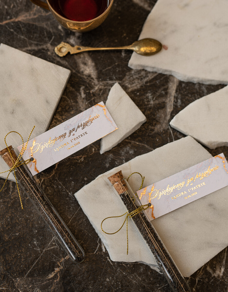 Podziękowania dla Gości Weselnych Fiolki podziekowania dla gosci weselnych  fiolka z herbata lub kawa    2