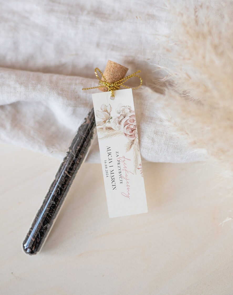 Podziękowania dla Gości Weselnych Fiolki podziękowania dla gości po weselu, piękne podziękowania dla gości herbata, fiolki na herbatkę lub kawę, prezenty dla gości weselnych fiolki2