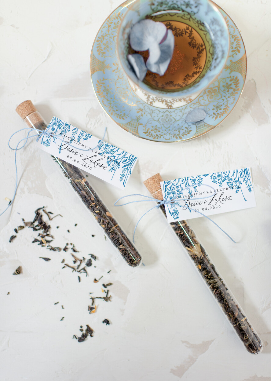 Podziękowania dla Gości Weselnych Fiolki podziękowanie za przybycie na uroczystość do wyboru kawa lub herbata   0