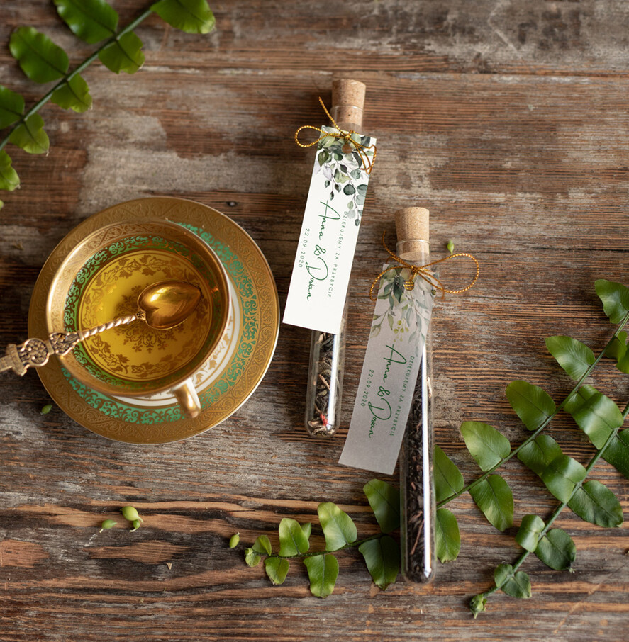 Podziękowania dla Gości Weselnych Fiolki pomysłowe podziękowania dla gości  fiolki na herbate lub kawe    0