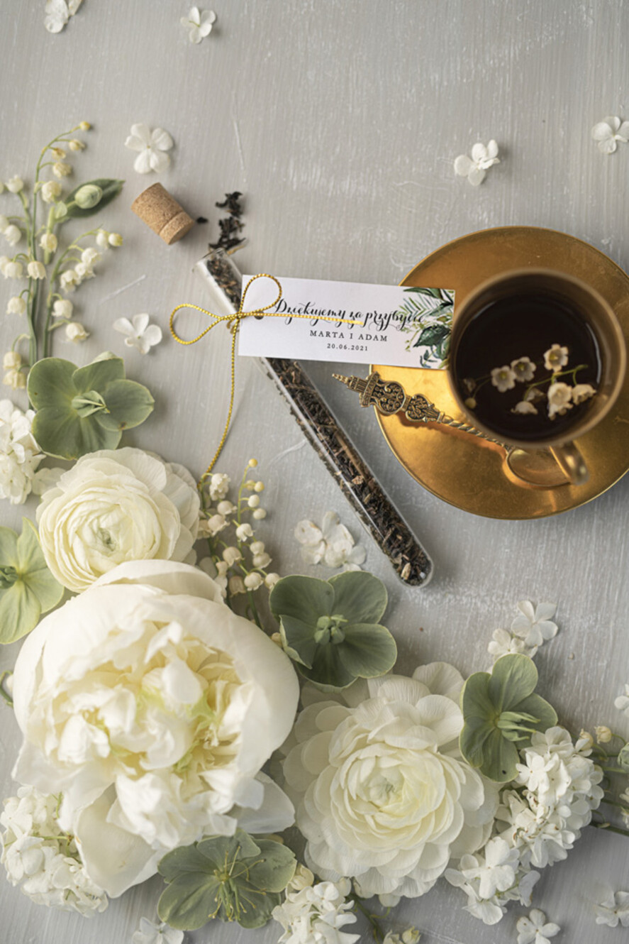 Podziękowania dla Gości Weselnych Fiolki ślubne upominki dla gości weselnych  fiolki na herbatkę lub kawę    1