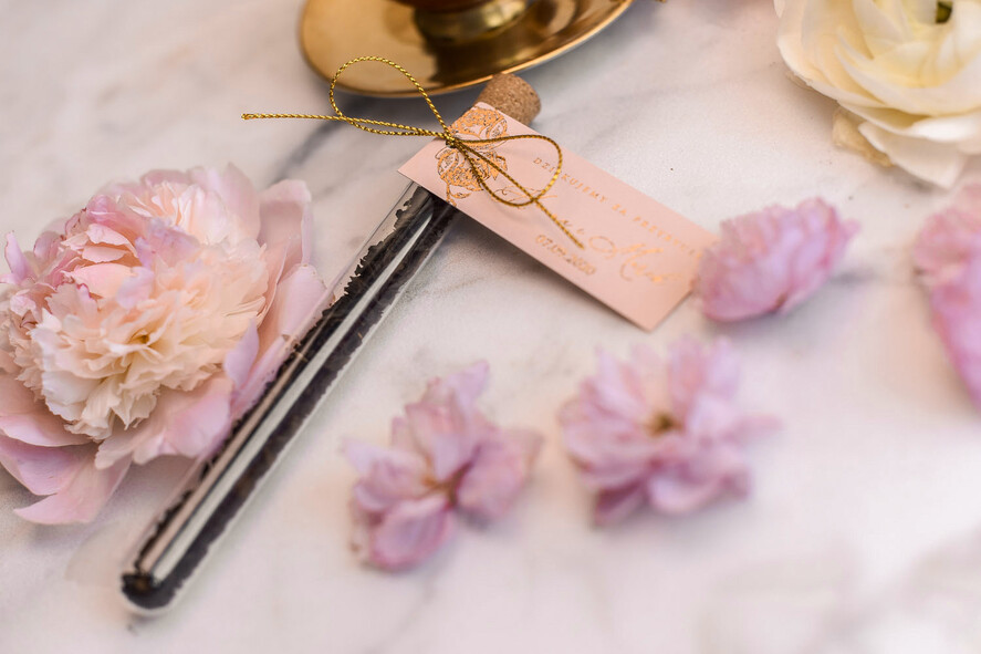 Podziękowania dla Gości Weselnych Fiolki podziękowania od pary młodej po weselu w formie aromatycznej herbaty   1