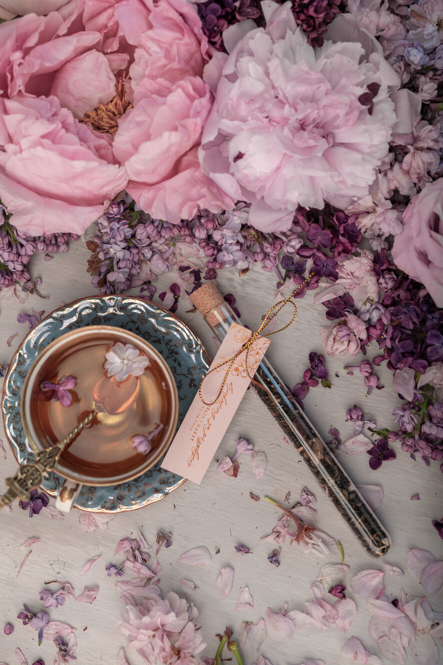 Podziękowania dla Gości Weselnych Fiolki upominki podziękowania za przybycie po ślubie zawierające herbatę lub kawę   1