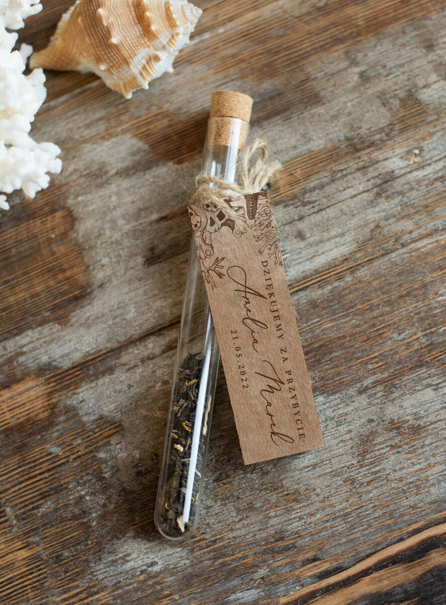 Podziękowania dla Gości Weselnych Fiolki podziękowanie dla gości weselnych  herbata w fiolce szklanej    0