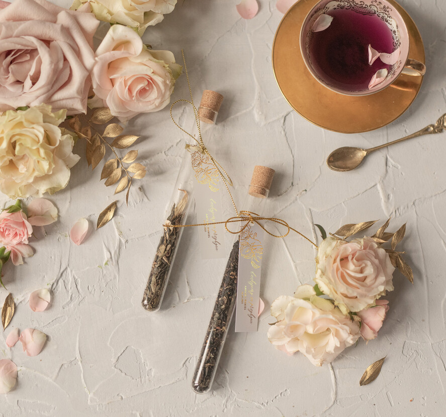 Podziękowania dla Gości Weselnych Fiolki oryginalne prezenty dla gości weselnych  fiolki na herbatkę lub kawę    2