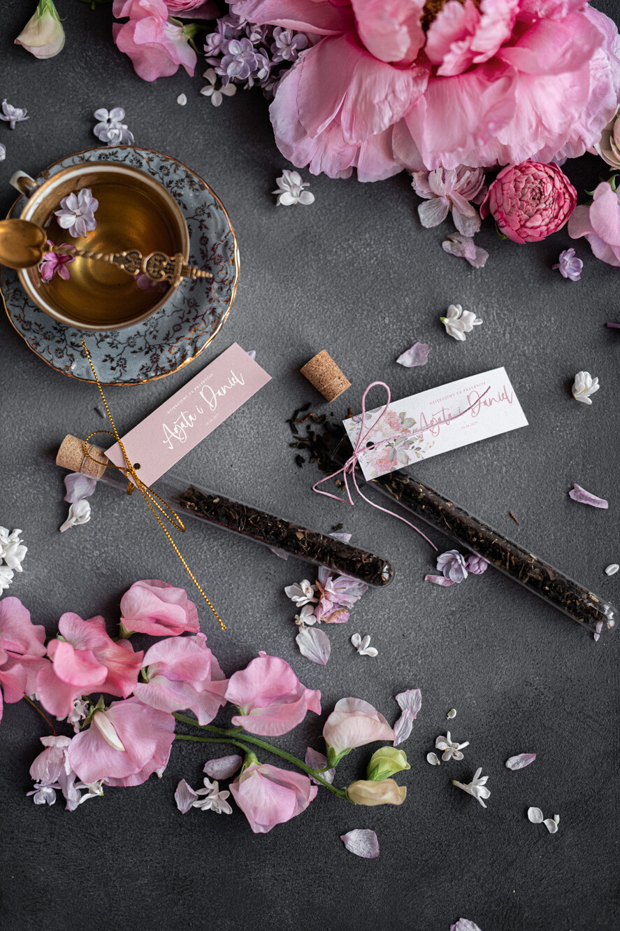 Podziękowania dla Gości Weselnych Fiolki prezenciki dla gości weselnych  fiolka do herbaty lub wlasnego wypelnienia    1