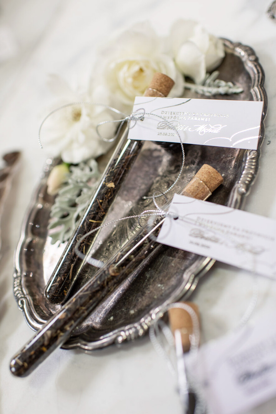 Podziękowania dla Gości Weselnych Fiolki prezenciki podziękowania dla gości weselnych do wyboru kawa lub herbata   0