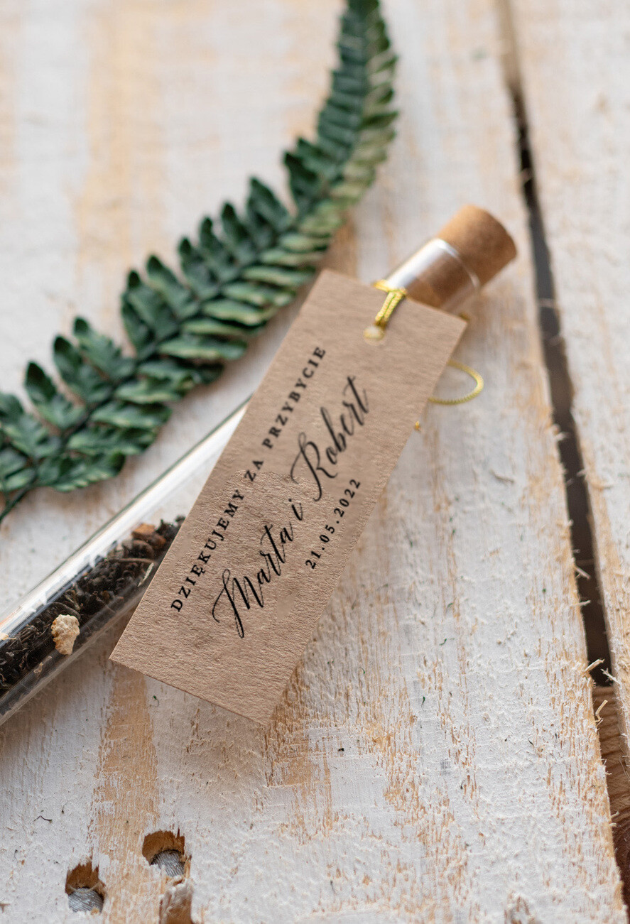 Podziękowania dla Gości Weselnych Fiolki pamiątki dla gości weselnych  szklana fiolka z herbatką    1