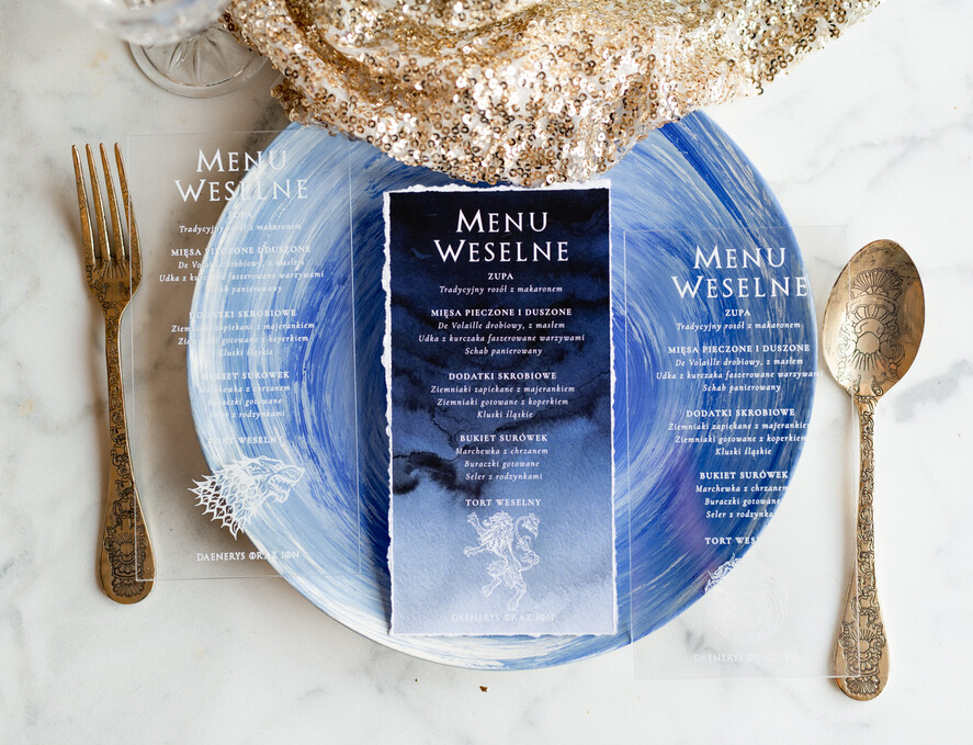 Menu special line karta potraw menu weselnych inspirowana grą o tron 1
