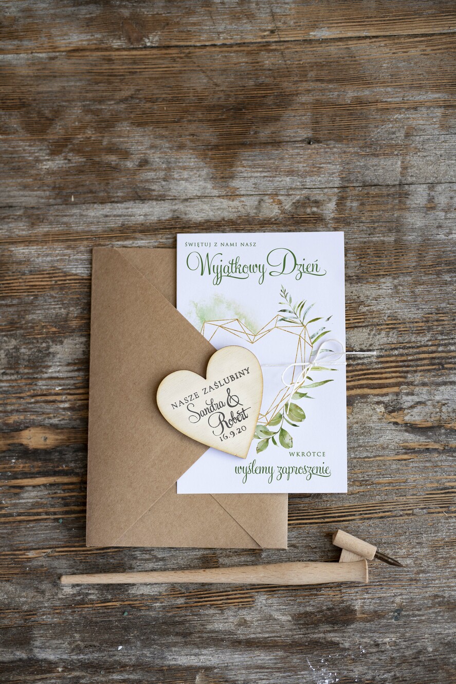 Zmień/Zarezerwuj datę ślubu - save the date botaniczne zawiadomienia ślubne   1