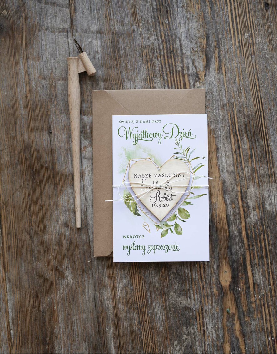 Zmień/Zarezerwuj datę ślubu - save the date botaniczne zawiadomienia ślubne   0