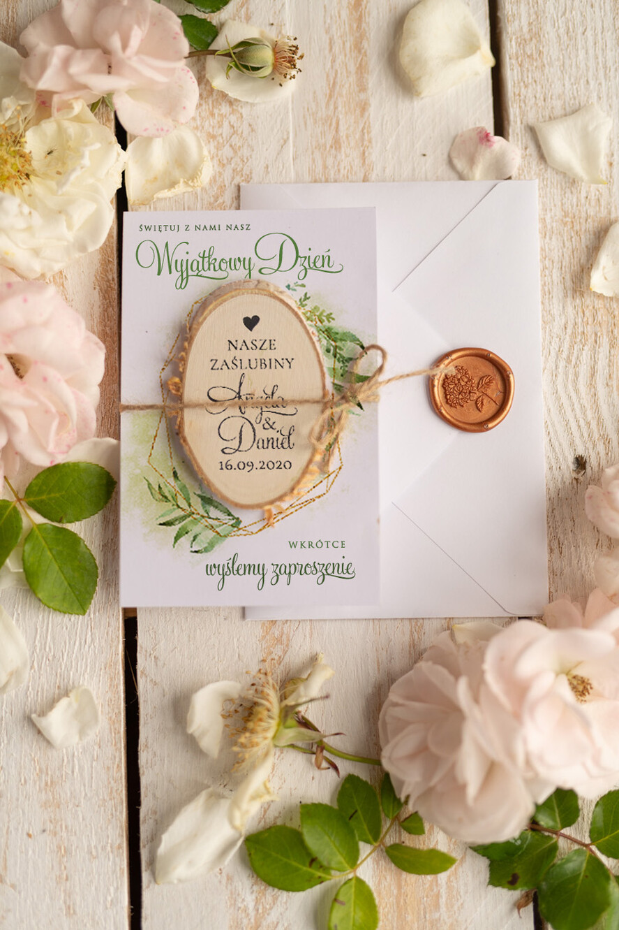 Zmień/Zarezerwuj datę ślubu - save the date botaniczne zawiadomienia ślubne   0