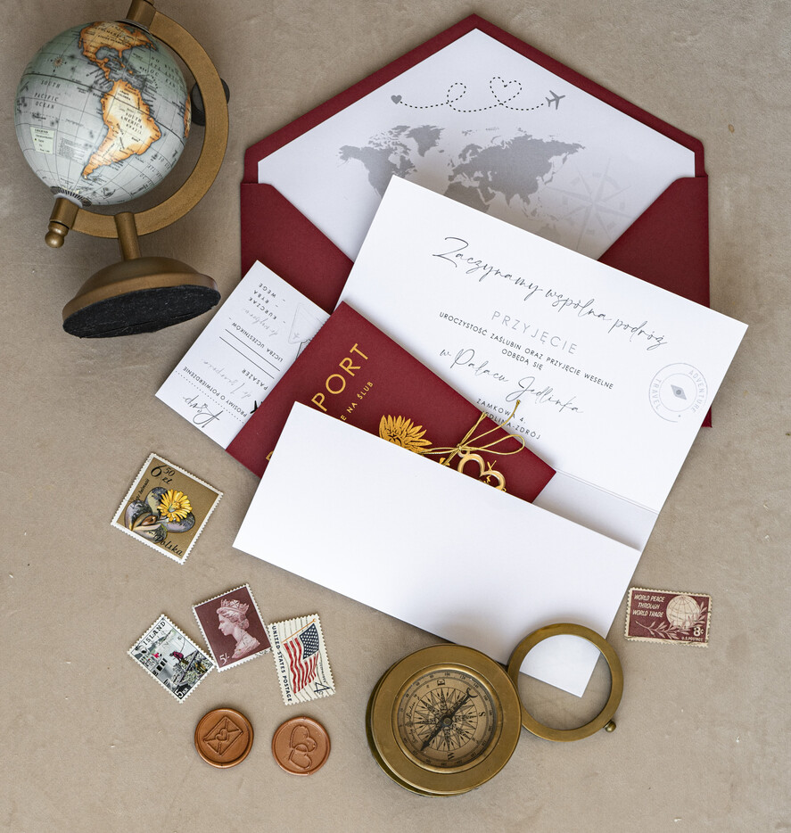 Zaproszenia ślubne paszport / podróże Zaproszenia ślubne paszport do miłości, zaproszenia ślubne z motywem podróży, zaproszenia na ślub dla podróżników11