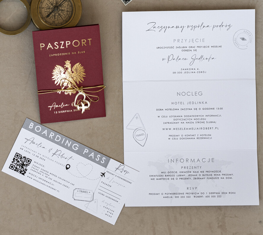 Zaproszenia ślubne paszport / podróże Zaproszenia ślubne paszport do miłości, zaproszenia ślubne z motywem podróży, zaproszenia na ślub dla podróżników12