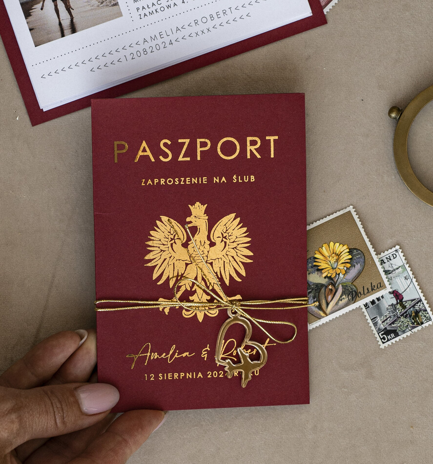 Zaproszenia ślubne paszport / podróże Zaproszenia ślubne paszport do miłości w folderze , zaproszenia ślubne z motywem podróży, zaproszenia na ślub dla podróżników4