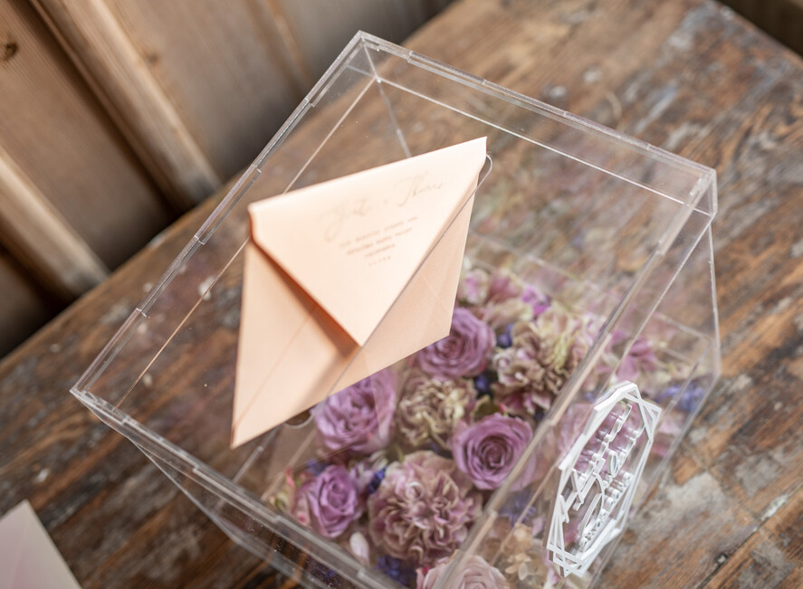 Pudełko na koperty  glamour Nowoczesna wyjątkowa kopertówka z akrylu wesele glamour 2