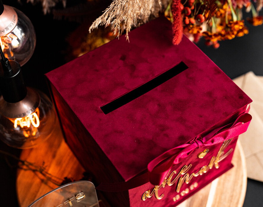 Pudełko na koperty  glamour skrzynka na kopertypomysł na pudełko na pieniądze ślub i wesele, eleganckie pudełko na pieniądze, prezent dla młodej pary kopertówka na pieniądze, welurowe pudełko na koperty 15