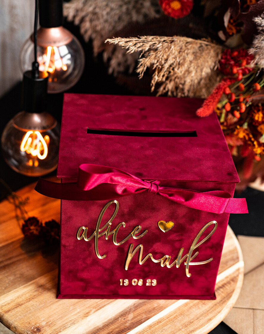 Pudełko na koperty  glamour skrzynka na kopertypomysł na pudełko na pieniądze ślub i wesele, eleganckie pudełko na pieniądze, prezent dla młodej pary kopertówka na pieniądze, welurowe pudełko na koperty 12