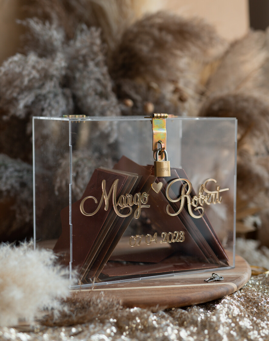 Pudełko na koperty  glamour akrylowa kopertówka na koperty, pudełko na koperty przezroczyste z pleksy, pomysł na pudełko na koperty na weselu, akrylowe pudełko na koperty  7